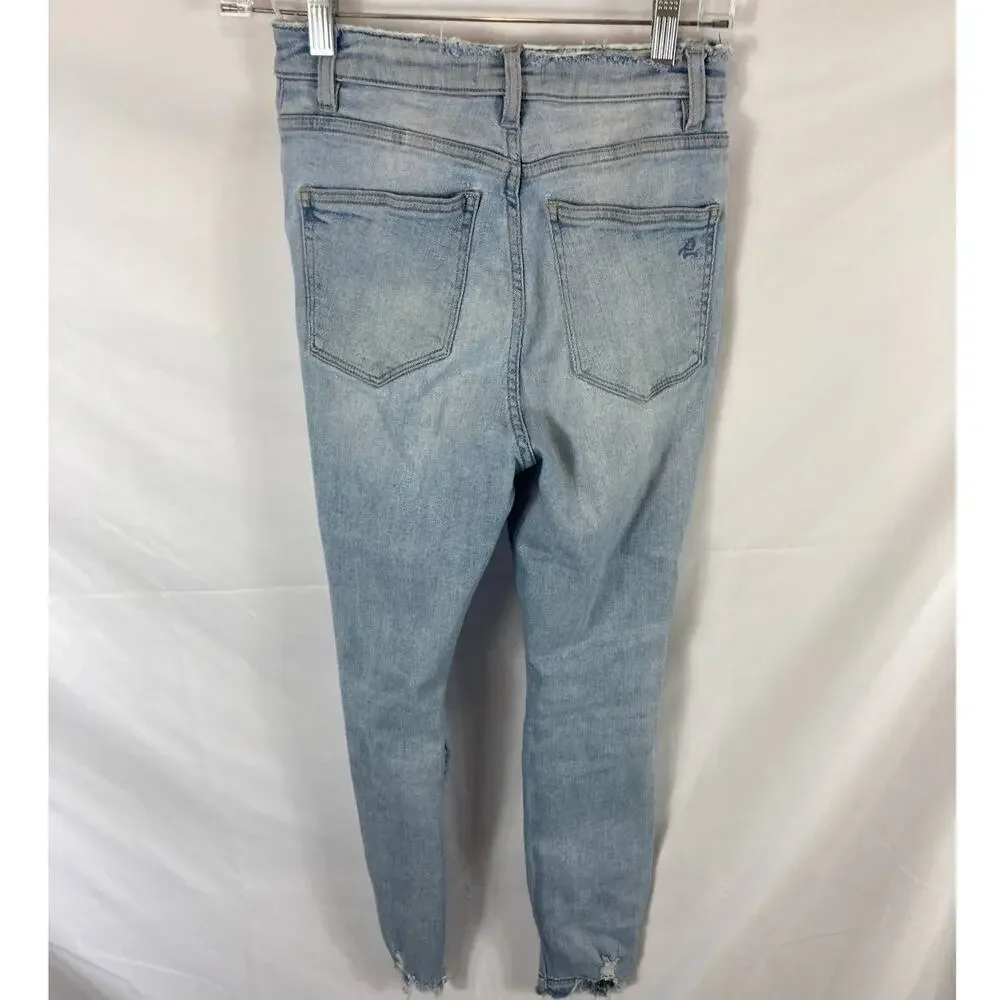 DL1961 Chrissy Distressed Super High Rise Stretch Ankle Jeans Size 27